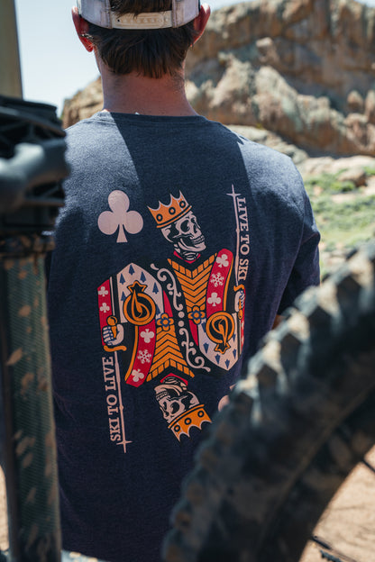 Live to Ski Skull King - Unisex organic cotton t-shirt