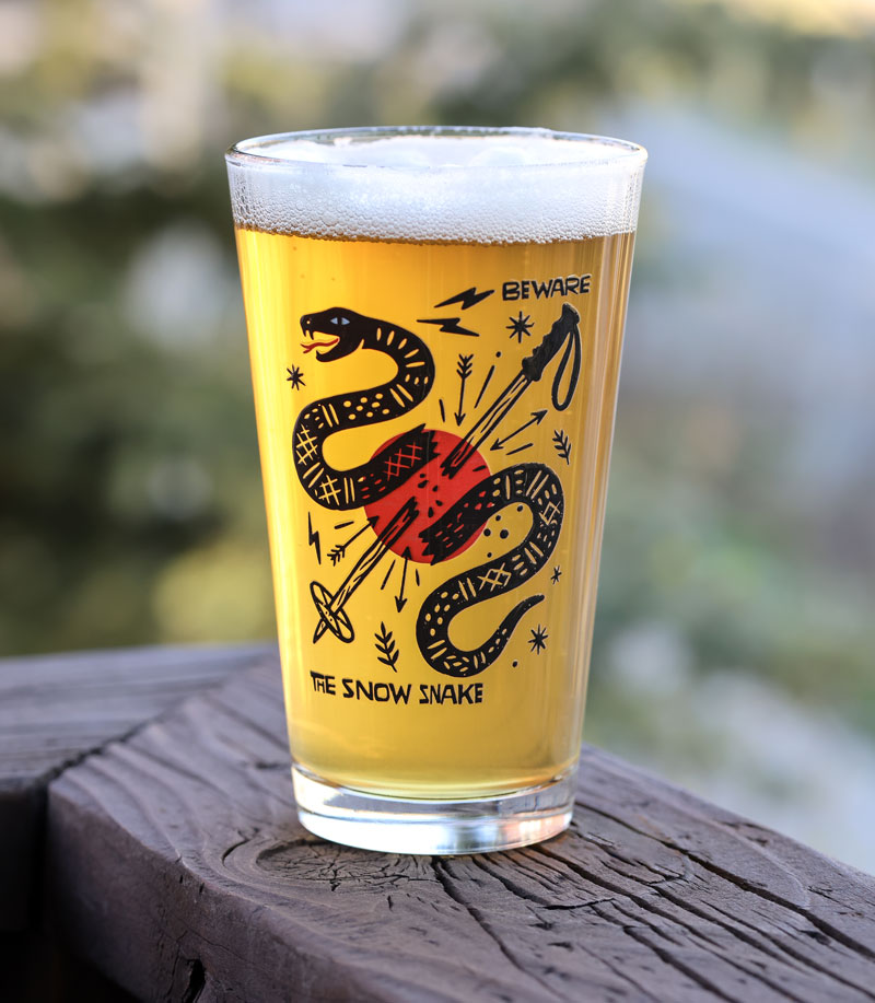 Snow Snake - Shaker pint glass